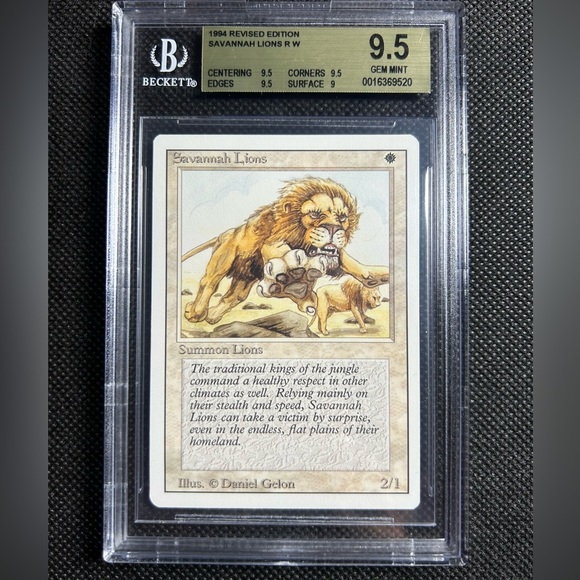 1994 Mtg Magic The Gathering Revised Savannah Lions Bgs 9.5 Gem Mint 🔥🔥🔥 - Picture 1 of 2